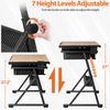 Adjustable Height Drafting Drawing Table Tiltable Tabletop Edge Stopper Natural