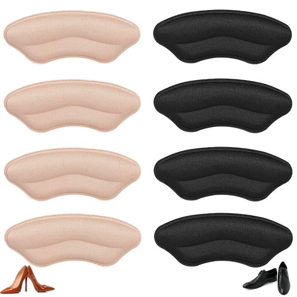 TOPBELIEF 8 Pcs Heel Pads, Shoe Heel Pads, Self Adhesive Heel Cushion Inserts, Soft Heel Cushion Inserts Shoes, Insoles for Shoes That are Too Big, Perfect Heel Liners for Women Men Most Shoes