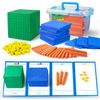 stochastic box Foam Base Ten Blocks for Math Place Value Blocks,Early Counting Manipulatives, Math Counters, Math Cubes for Kids Math Learning Tools in School Home