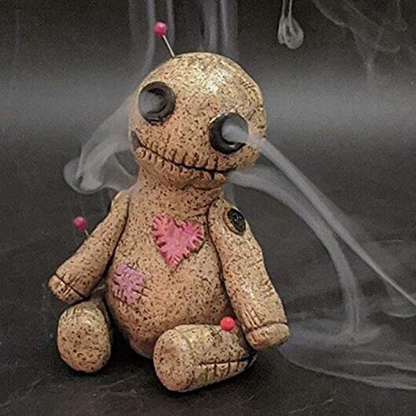 Voodoo Doll Incense Burner - Backflow Incense Holder, Incense Burner Resin Desktop Ornament Handmade Craft,Protects Your Love,Relieves Stress,Inspired Spirit