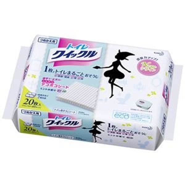 Kao Toilet Quickle Jumbo Refill Pack, 1 Pack (20 Sheets) (10 Sets) (Simple Packaging Item)