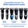 SH50 Replacement Heads for Philips Norelco 5000 Series Shavers, Replacement Blades for Philips Norelco series S5210,S5205 and S5074 series 6-pc Pack.