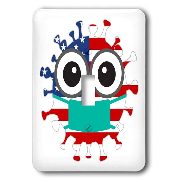 USA Flag Design Face Mask Image... - Light Switch Covers