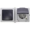 Kopp 138656001 Off/Double-Throw Switch Socket Combination for wet rooms Surface-Mount