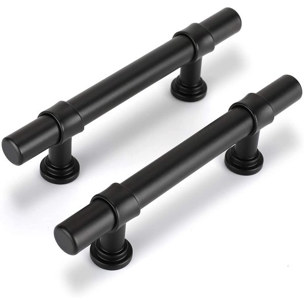 LONTAN 10 Black Cupboard Handles 96mm Kitchen Cupboard Handles Black Kitchen Handles Cupboard Door Handles Kitchen Door Handles Bathroom Hardware Drawer Handles Vintage