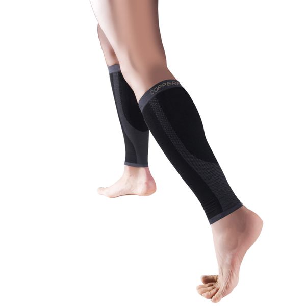 Copper Fit Calf Compression Sleeves, Black, Large/X-Large