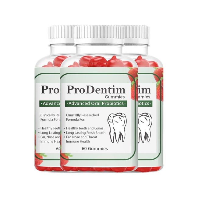 3-Pack Prodentim Gummies Dental Supplement for Teeth and Gums 180 Gummies
