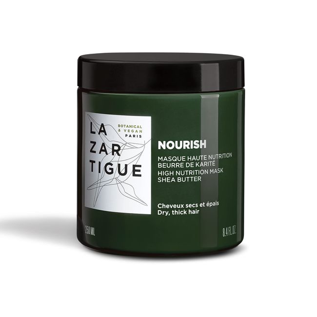 Lazartigue Nourish Mask - Moisturizing, Conditioning Treatment With Coconut Oil And Shea Butter - Non-Greasy, Easy Rinse, Super Creamy Formula - 100% Vegan, Sulfate And Silicone Free - 8.4 Oz