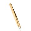 Rubis Elegance Gold Tweezers - Angled - Gold Plated Eyebrow Tweezers with Hole Design