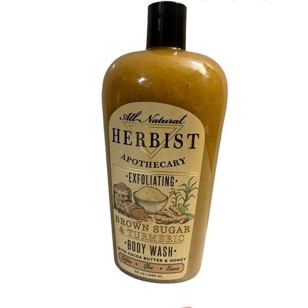 HERBIST All Natural Apothecary Exfoliating Body Wash (Brown Sugar & Tumeric with Cocobutter & Honey)