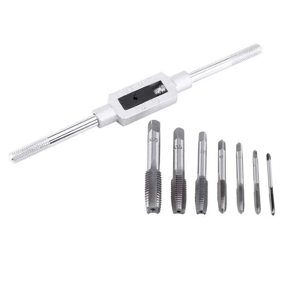 Metric Screws M3 / 4 / 5 / 6 / 8 / 10 / 12 with Insert Screw Tap Adjustable Tap Wrench Bolt Removal Reverse Tap with Handle Tool Set