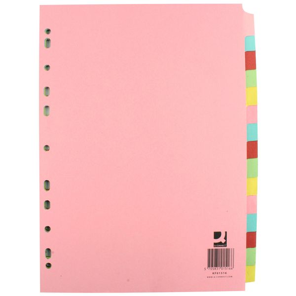 Q-Connect A4 15 Part Subject Divider KF01516 - Multicolor