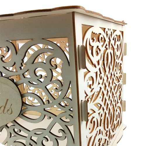 Alnicov Wooden Wedding Card Box,Money Box With Lock Slot,DIY Wooden Money Box for Wedding Reception Anniversary Birthday Party Graduation Party Decoration