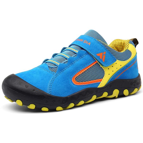 Mishansha Unisex Children's Trainers, Boys Girls Trekking Shoes, Non-Slip Hiking Shoes, Outdoor Sports Shoes (Trekkingschuhe) - navy blue, size: 34 EU
