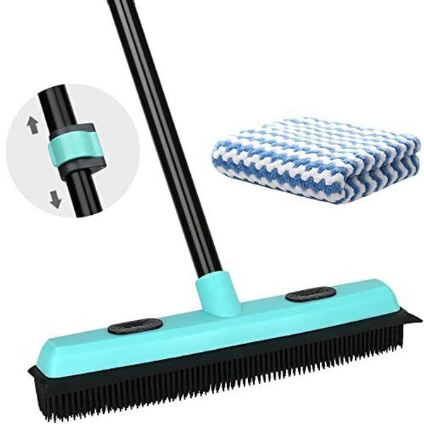 Carpet Rake for Pet Hair Removal with Adjustable Long Handle Dog Cat Hair