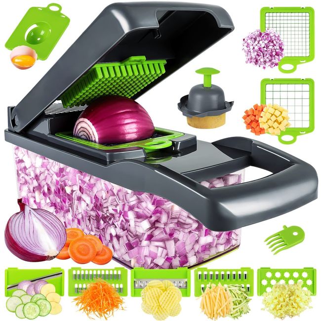 Vegetable Chopper, Pro Onion Chopper, Multifunctional 13 in 1 Food Chopper, K...