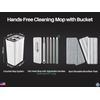 Mop and Bucket Set with Wringer, Flat Mop for Floor Cleaning, 4 Microfiber Pads