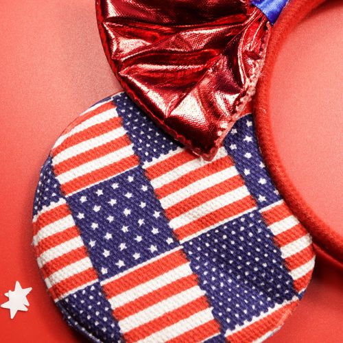 Needzo 4th of July Mouse Ear Headbands, Red White and Blue Hair Accessories, One Size Fits Most (Pack of 2)