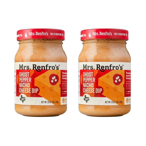 Mrs. Renfro’s Ghost Pepper Nacho Cheese Dip – Gluten Free (16-oz. jars, 2-pack)