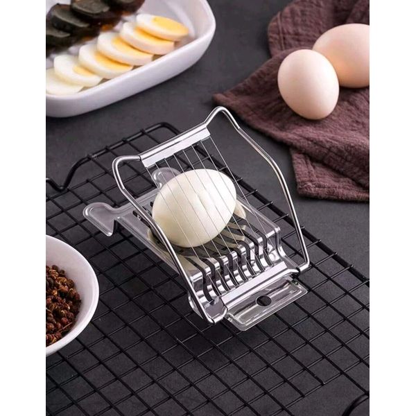 1pk Stainless Steel Boiled Egg Slicer Cutter