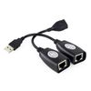5X USB Exten Ethernet RJ45 Cat5e/6 Cable LAN Adapter Extender Over Repeater Set