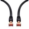 IBRA Ethernet Gigabit Lan Network Cable Advanced, Gold Connectors, 10Gbps 600MHz, 10/100/1000Mbit/s, Patch cable, STP, Switch/Router/Modem/Patch panel/Access Point/patch fields, 15M Flat Black