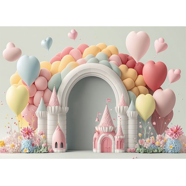 Bonvvie Photography Background 3D Colorful Balloon Child Birthday Party Decor Family Photocall Photo Studio Backdrop Props