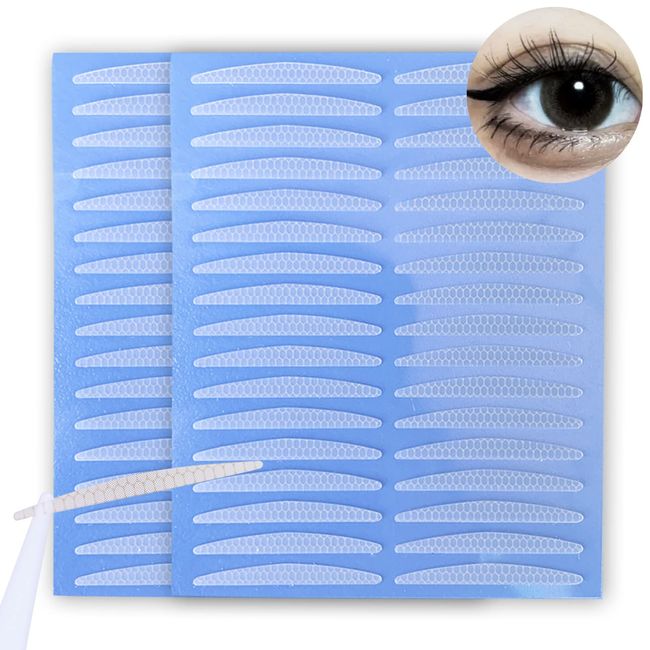 Folmywy Waterproof Invisible Double Eyelid Sticker Skin-Colored Natural Fiber Eyelid Tape long-lasting No Trace Big Eye Decoration Instant Eye Lift Mono-eyelids Droopy (L shape 102 pairs)