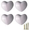 Mimhooy 4 Pack Purple Ceramic Drawer Knobs Decorative Cabinet Knobs, Heart Shaped Cupboard Knobs, Knobs for Cupboards & Draws
