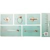 Sheffield 5PC Towel Bar Tissue Holder Ring and Robe Hook Bathroom Accessory Set