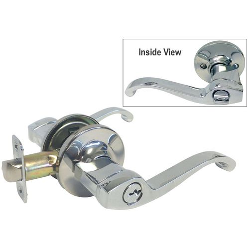 Set of 3 Entry Door Lock sets, Polished Chrome levers, All Locks Keyed Alike