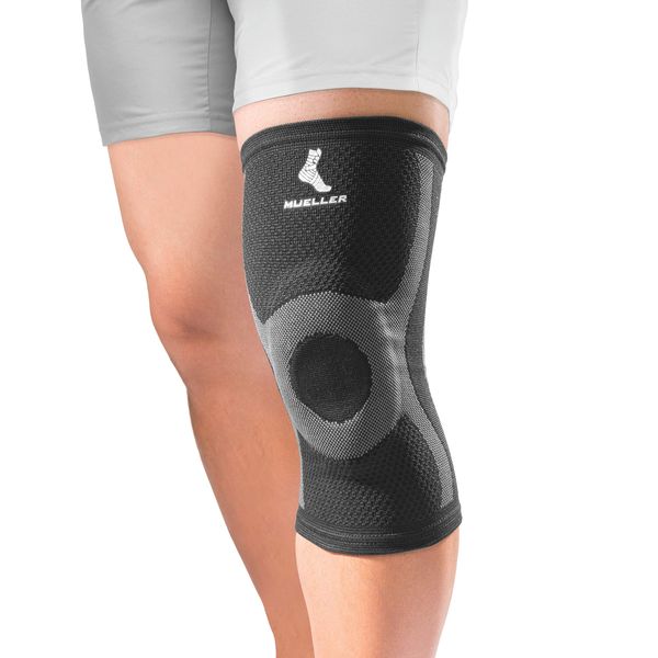 MUELLER Sports Medicine Premium Knit Knee Support with Gel Pad, Knee Pain Relief Support for Men and Women, Ideal for Arthritis, Sprains, Black, Small/Medium