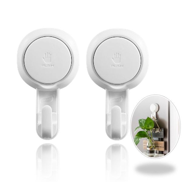 KAMIHO Suction Cup Hook, Suction Hook, Strong, Bath Hook, Wall, Won't Scratch (Thin Hook)