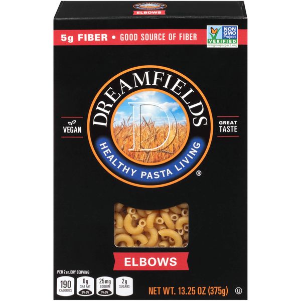 Dreamfields Pasta Healthy Carb Living, Elbow Macaroni, 13.25-Ounce Boxes (Pack of 12)