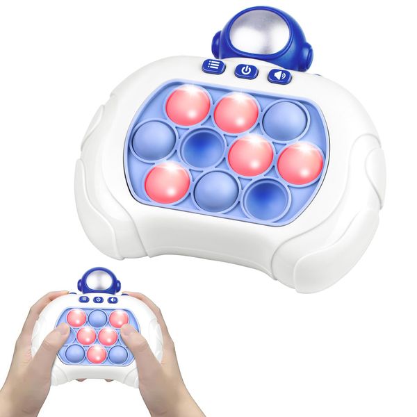 Pop Toy Fast Push Game, Electronic Fidget Light Up Sensory Toys Travel Bubble Handheld Game Birthday Gifts for Age 5 6 7 8 9 10-12-18 Year Old Kids Adults Girl Boys