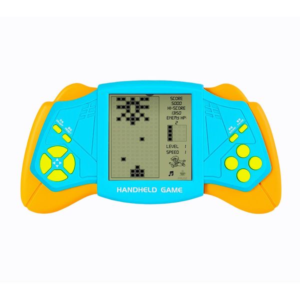 CZT Creative Brick Game Console Cool Wing Appearance Build in 2574 in 1 Block Games Handheld Game Machine Retro Portable Electronic Game Puzzle Toys Children/Students (Blue)