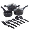 Blaumann 11pc Induction Soft Touch Cookware Pots Pan Saucepan & Kitchen Tool Set (Aquamarine)