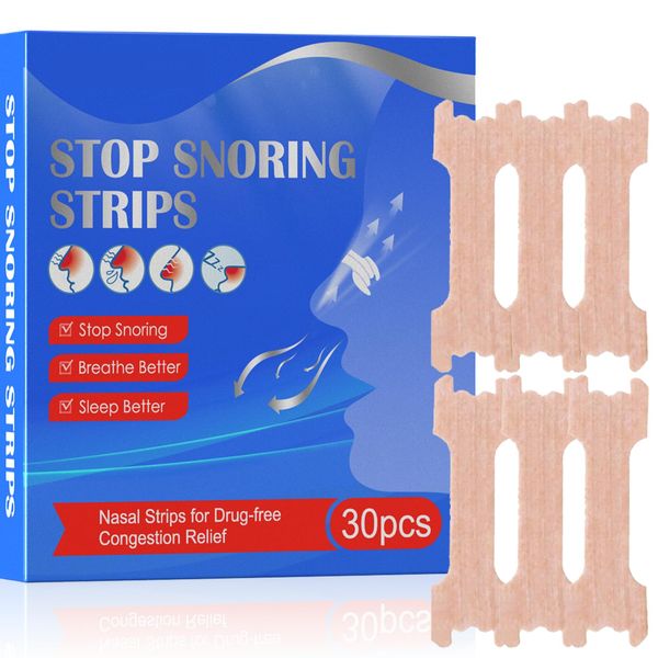 30PCS Nasal Strips,Anti Snoring Devices,Extra Strength Nose Strips for Better Sleep,Nasal Strips for Snoring,Nose Strips for Snoring,Anti Snore Nasal Strips,Nose Strips for Breathing-Men & Women