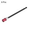 sourcing map 6pcs Magnetic Extension Chuck Adapter 6" 1/4 Inch Hex Shank Quick Release Bar Socket Screwdriver Bit Holder for Screwdriver Bits Nuts Drills Socket Driver Adapter