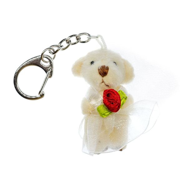 Miniblings Bride Teddy Key Ring Chain Bear Wedding Marriage Plush