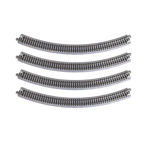 Kato USA Model Train Products Unitrack, 348mm (13 3/4") Radius 45-Degree Curve Track (4-Piece)