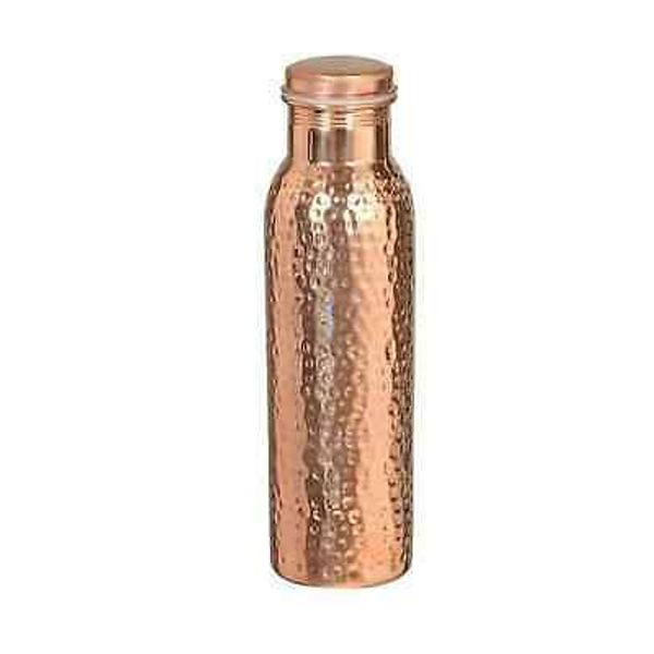 Pure Copper Hammered Water Bottle Ayurvedic Health Benefits Leak Proof 950ml