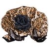 Fancy Leopard Shower Cap with Black Rose