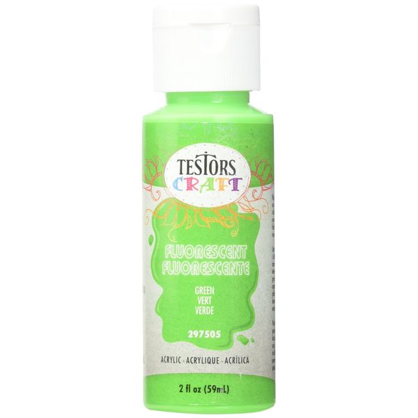 TESTOR 297505 2OZ Green Fluorescent Acrylic Paint