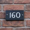 House number in smooth slate with 3 digit