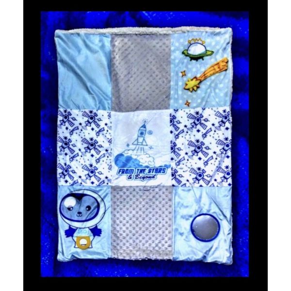 Baby activity Play Mat/blanket: 30"x40",plush with activities,2 sided,thick Warm