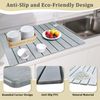 Large Stone Dish Drying Mats for Kitchen Counter, 24"L X 16"W, Gray