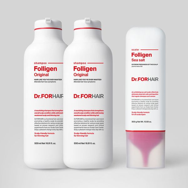 Dr. For Hair Polligen Shampoo 500mlX2 + Sea Salt Scaler 300g Set