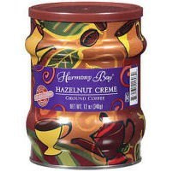 Harmony Bay Hazelnut Creme Ground Coffee 12 Oz Canister - Pack of 4