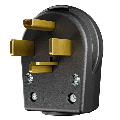 Nema 14-30P Plug 30 Amp 125/250 Volt Angle Plug, 30Amp 125/250Volt Plug for Dyer and Ranges, Work with Cable OD Max. 1.06 Inch